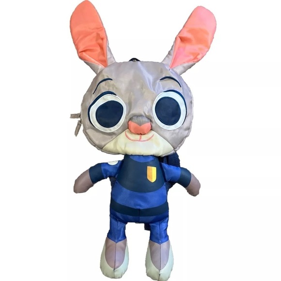 Gray and Blue Bunny Plush Toy - Picture 1 of 3